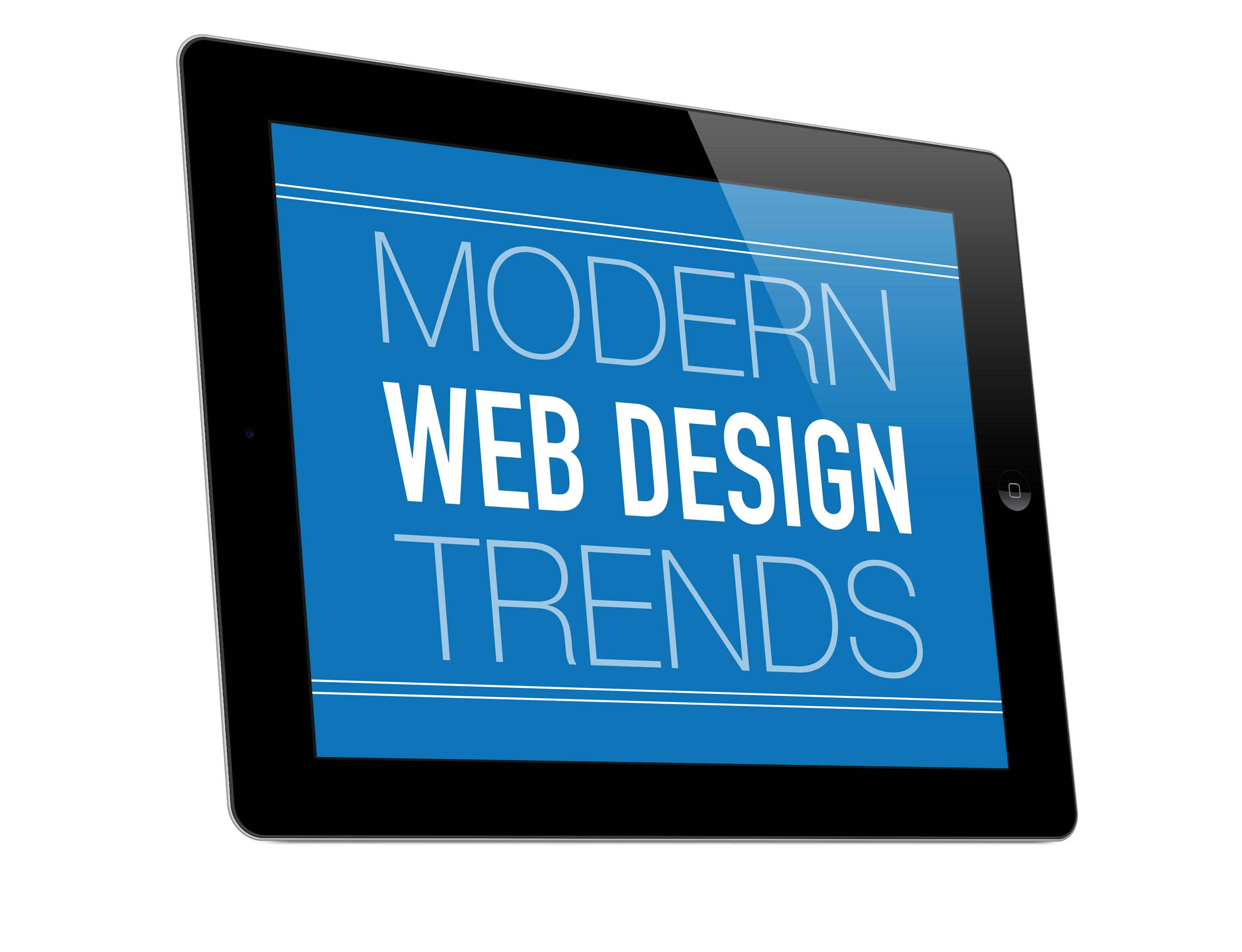 A tab where modern Webb design trends text is written